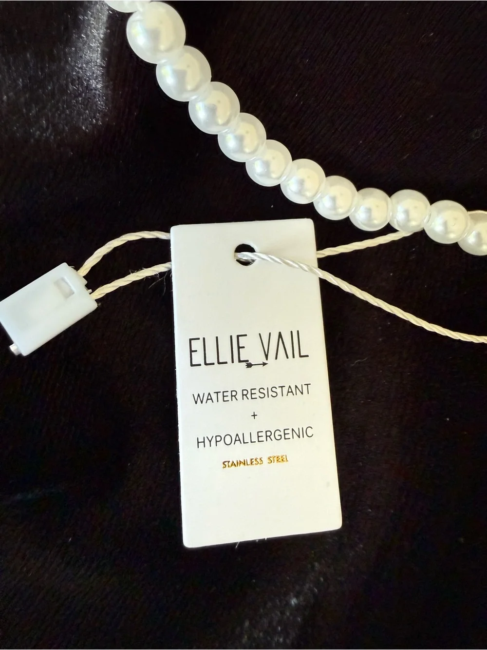 ChaneI Gold & White Pearl Logo Pendant Necklace - Picture 3 of 7